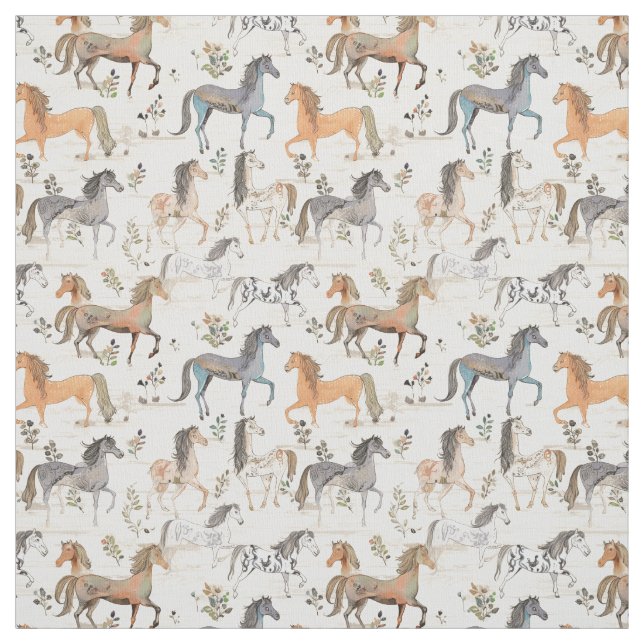 Tissu Élégance équine : Cheval Whimsy (Échantillon)