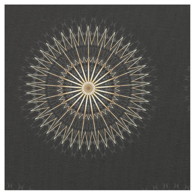 Tissu Élégant Black Gold Chevron Star (Fermer)