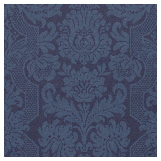 Tissu Elégant bleu orné de Damas victorien (Fermer)