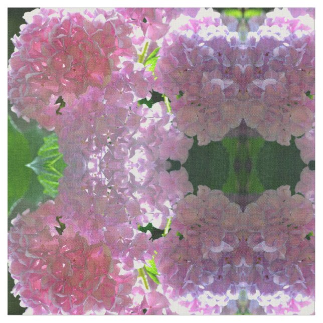 Tissu Élégant boho rose florales fleurs hydrangées (Fermer)