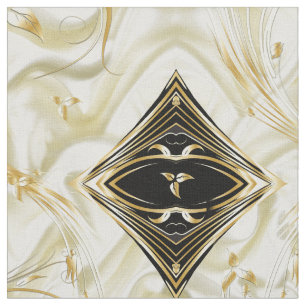 Tissu Elégant Chamvolet soie et or fleurs abstraites Fab