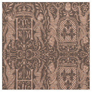 Tissu Élégant Château gothique Fleur de Lys Style
