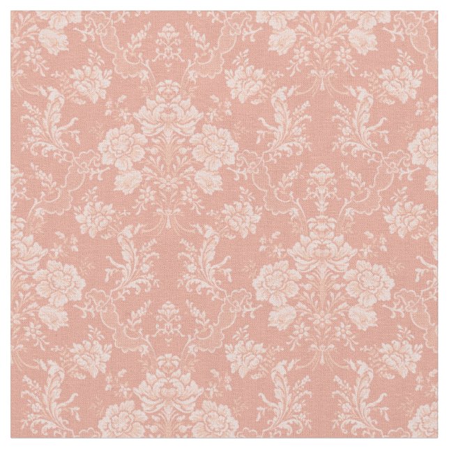 Tissu Elegant Chic Floral Damask-Peach (Fermer)