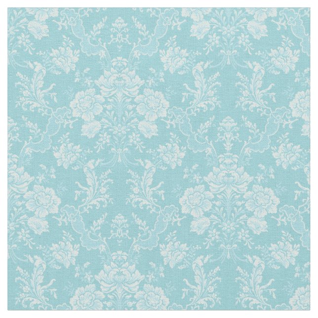 Tissu Élégant Chic Romantique Floral Damask-Mint (Fermer)