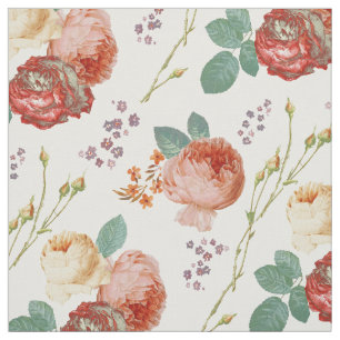 Tissu Élégant Chic Rose Roses Motif Floral
