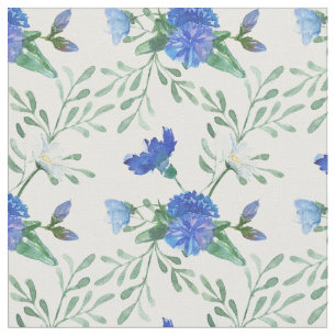 Tissu Élégant cornfleurs d'aquarelle