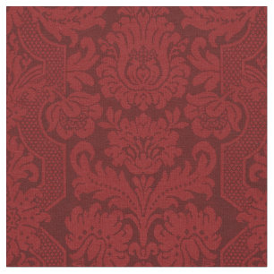Tissu Élégant Damas victorien rouge orné