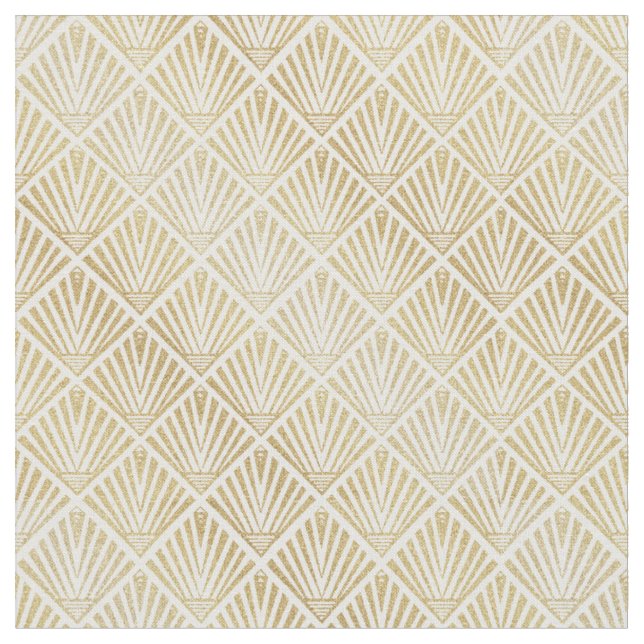 Tissu Elégant design art déco en palmier doré (Fermer)