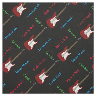 Tissu élégant d'impression de guitare