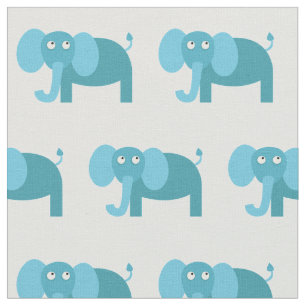 Tissu Élégant Éléphant Enfant Bébé Nurserie Bleu Clair