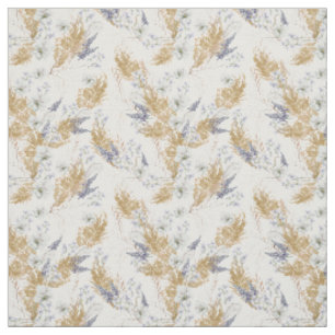Tissu Élégant floral aquarelle lavande et pampas