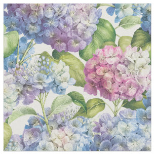 Tissu Élégant Floral bleu violet Hydrangea Motif