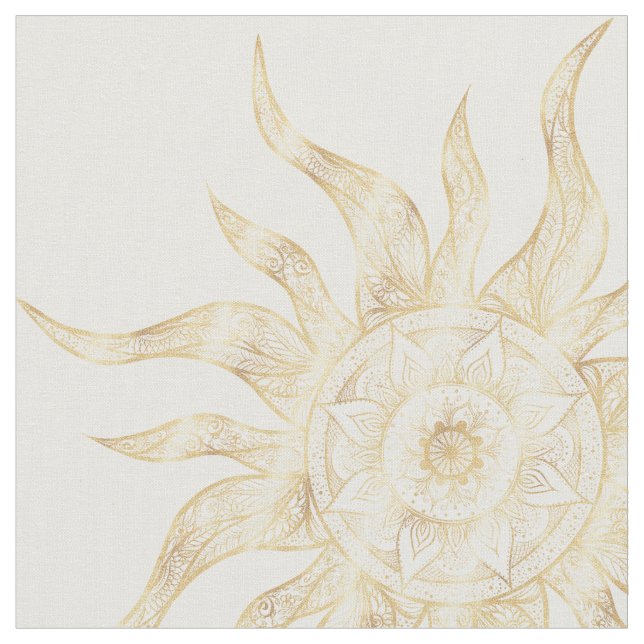 Tissu Elégant Gold Sun Mandala Design (Fermer)