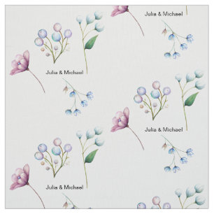 Tissu Élégant Mariage Floral Soft Botanical Romance