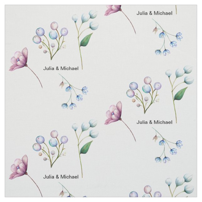Tissu Élégant Mariage Floral Soft Botanical Romance (Échantillon)