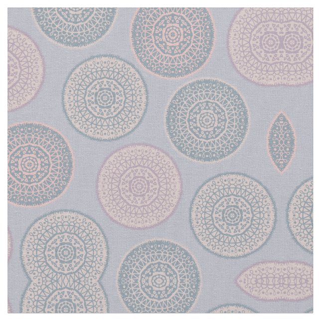 Tissu Elégant Motif Bohème Rose Pastel Mandala (Fermer)