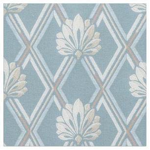 Tissu Élégant Motif de plumes d'ivoire en treillis ble