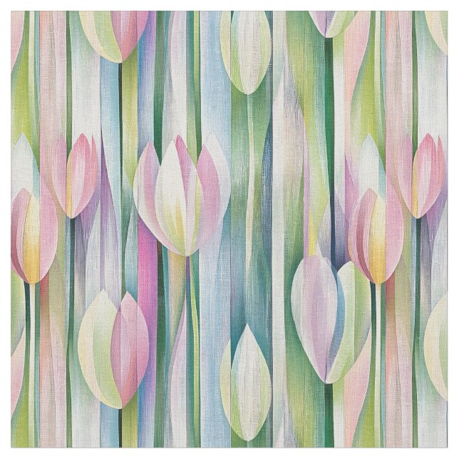 Tissu Élégant motif de tulipe pastel (Fermer)