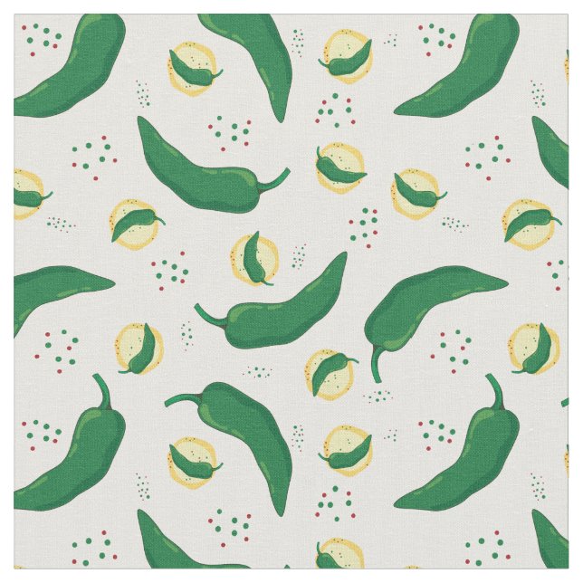 Tissu Élégant Motif du Chili vert (Fermer)
