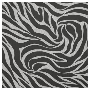 Tissu Elégant Parties scintillant noire Silver Zebra Po