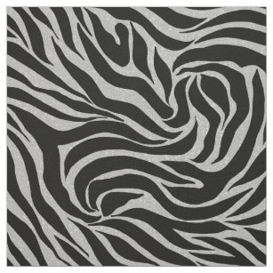 Tissu Elégant Parties scintillant noire Silver Zebra Pos