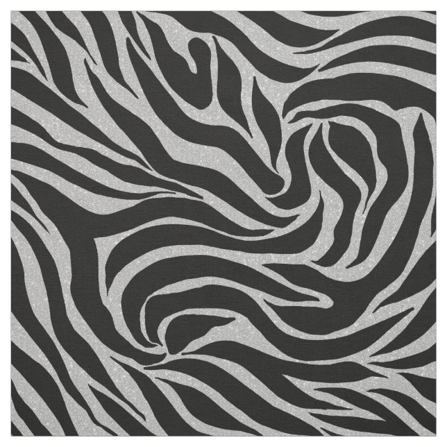 Tissu Elégant Parties scintillant noire Silver Zebra Pos (Échantillon)