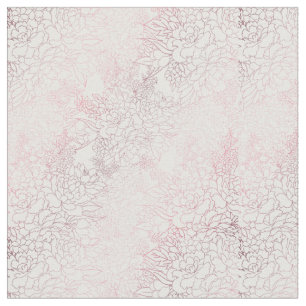 Tissu Elégant rose floral or strokies doodles design
