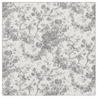 Élégant Vintage Français gravé Floral Gris-Toile