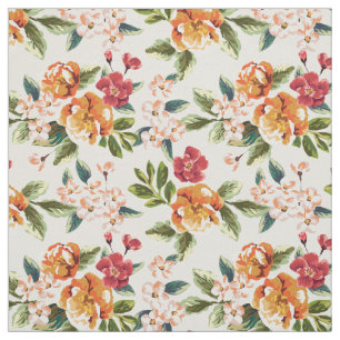 Tissu Elégant Vintage Motif de fleurs d'aquarelle