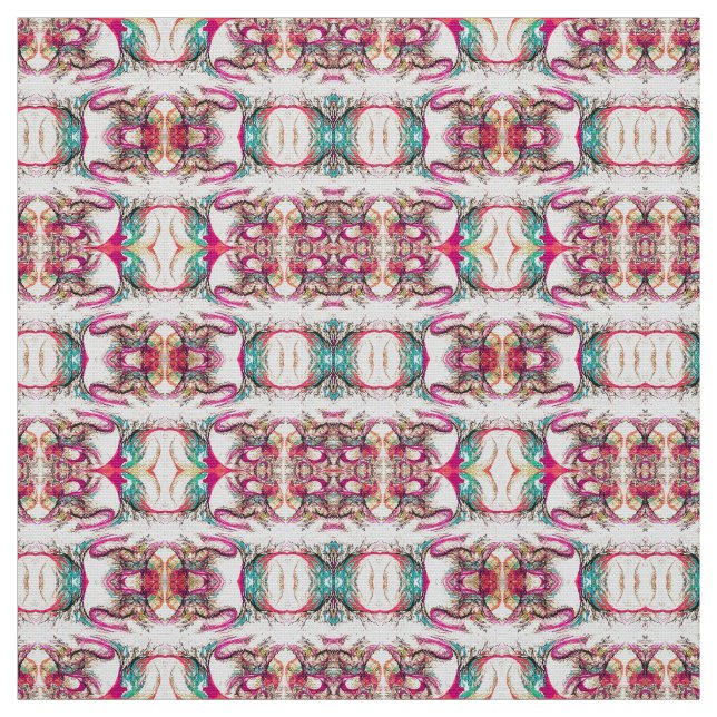 Tissu Élégant violet, blanc et vert motif abstrait (Échantillon)