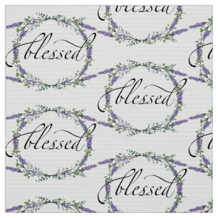 Tissu Élégante aquarelle Lavande et Eucalyptus béni