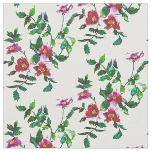Tissu Elégante aquarelle moderne fleur sauvage rose fonc