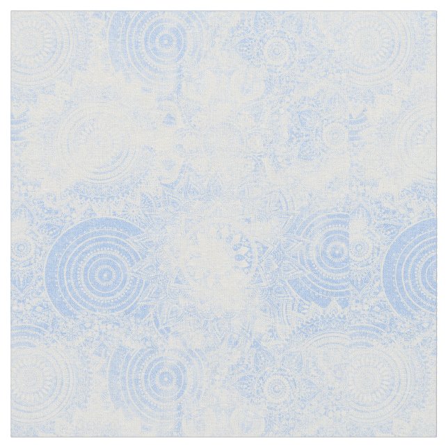 Tissu Elégante collection de mandala bleu blanc (Fermer)