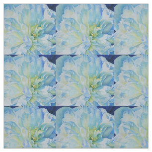 Tissu Elégante couleur bleue turquoise florale