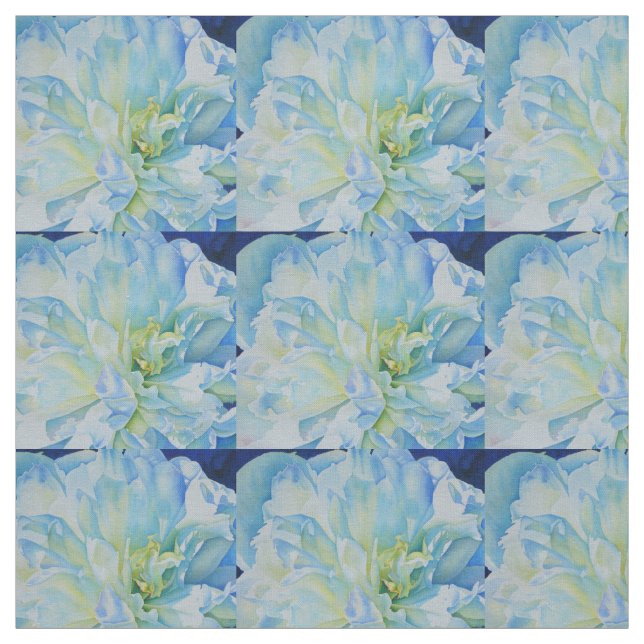 Tissu Elégante couleur bleue turquoise florale (Échantillon)