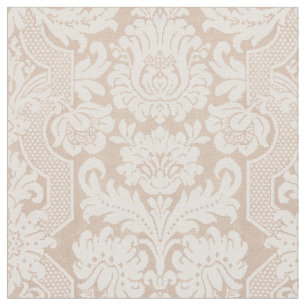 Tissu Élégante crème ornée de Damas victoriennes