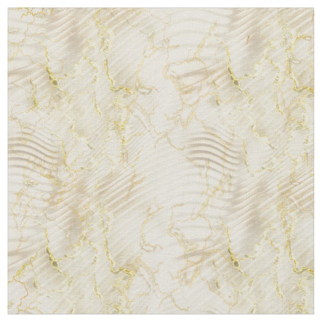 Tissu Elégante crème Ripple & or (Fermer)