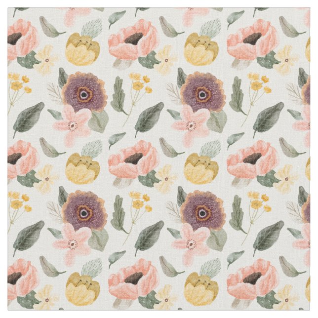 Tissu Élégante fleur pastel motif l Feminine l Rose (Fermer)
