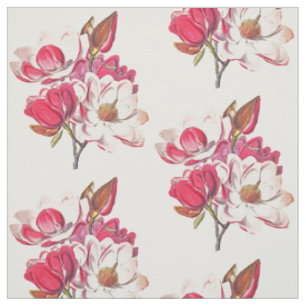 Tissu Élégante Fleur Vintage de Magnolia