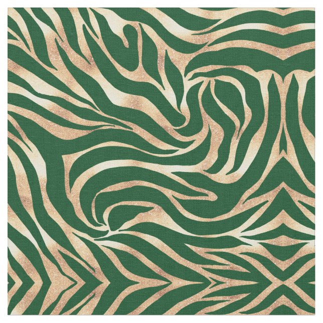 Tissu Elégante Parties scintillant or Zebra Green Poster (Fermer)