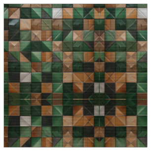 Tissu Elégante Terre géométrique Carrelage vert et Brown