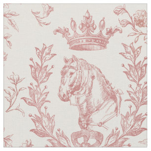Tissu Elégante toile fleurie Dusty Red Horse Crown