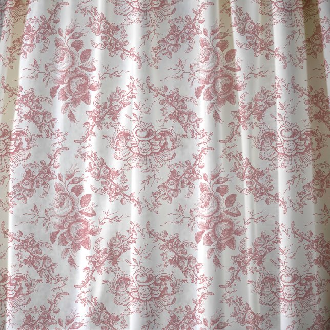 Tissu Élégante toile florale blanche et rose gravée (Créateur téléchargé)