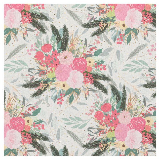 Tissu Élégants points de Parties scintillant florale et  (Fermer)