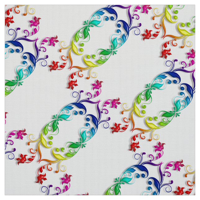 Tissu élément du baroque d'arc-en-ciel (Échantillon)