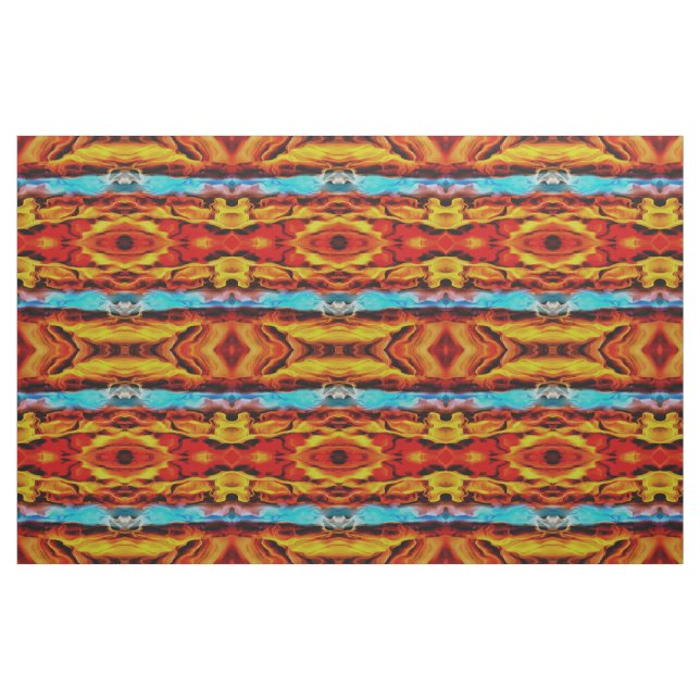 Tissu Eléments Chauds Et Froids Acrylique Verser Abstrai (Fat Quarter)
