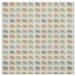 Tissu Eléphant Coloré Animal Motif contemporain
