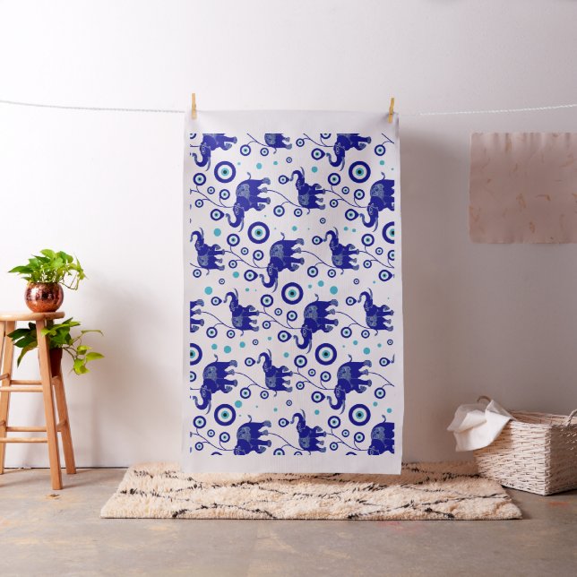 Tissu Eléphant de l'oeil du mal Bon motif de la chance (In Situ)