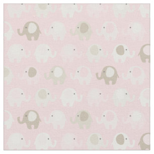 Tissu Éléphant de roses pâles