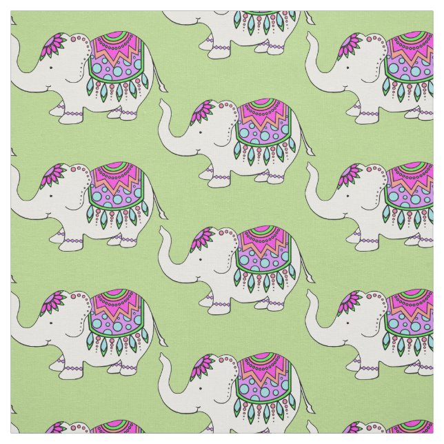 Tissu Eléphant fantaisiste (Échantillon)